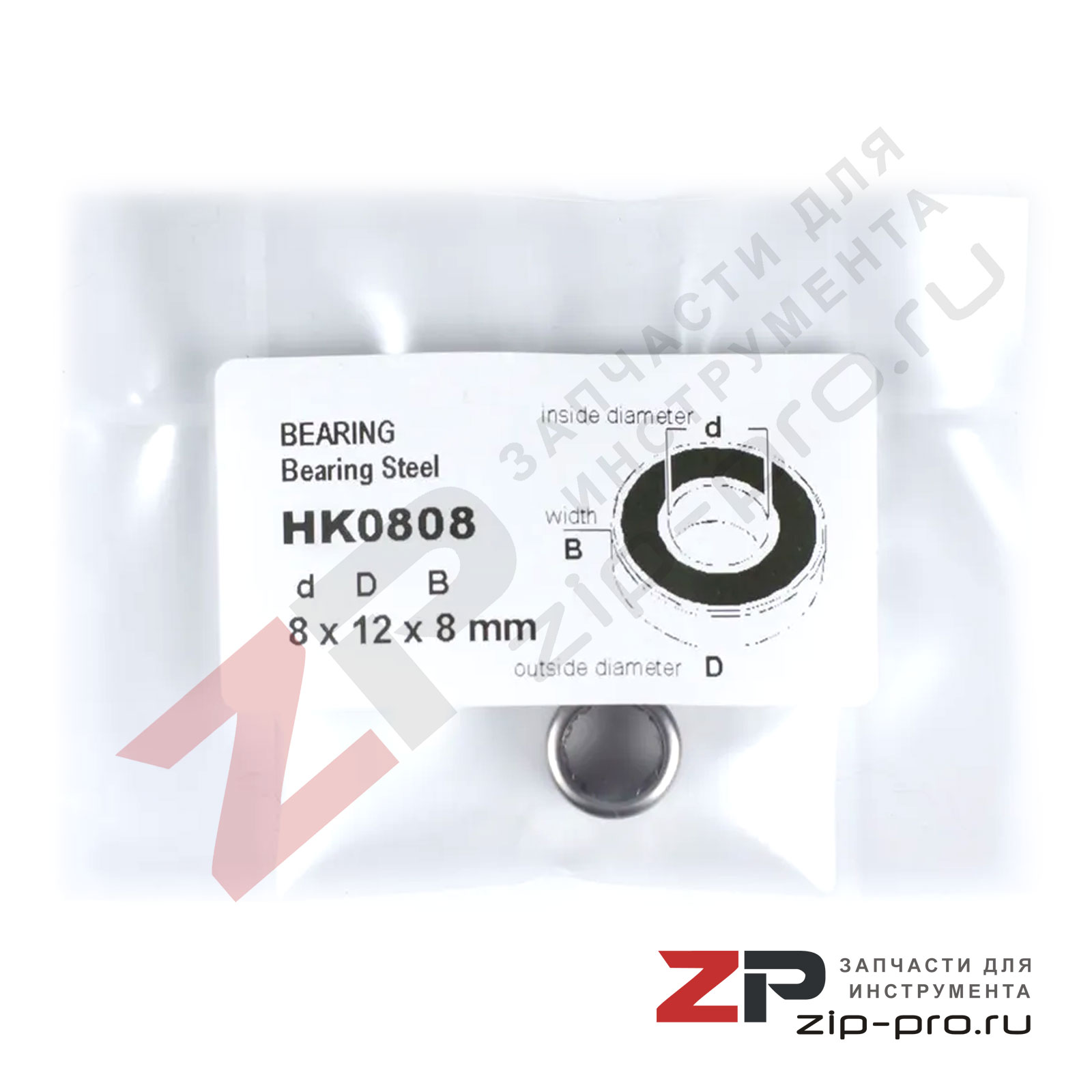 Подшипник HK0808 8x12x8 мм фото 4