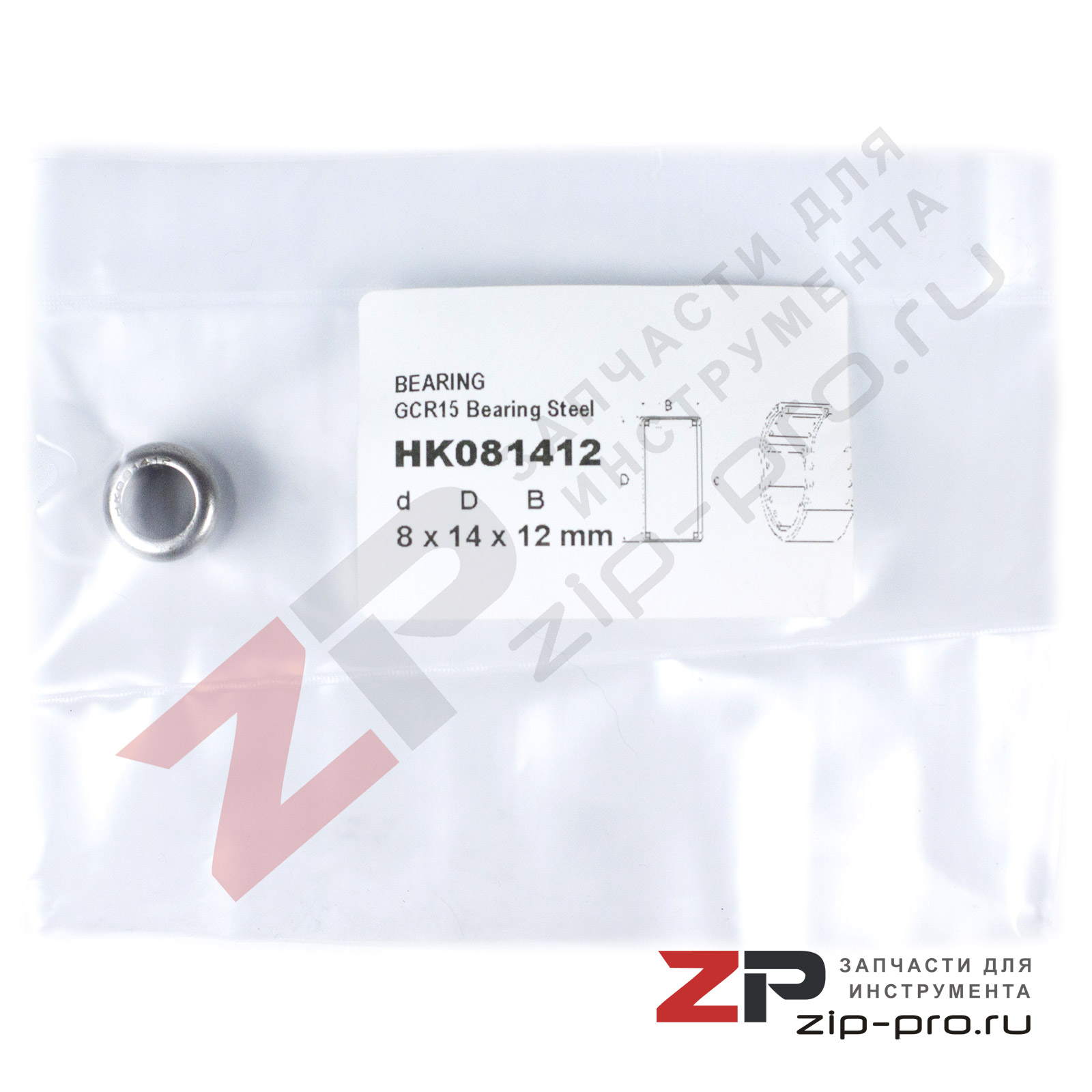 Подшипник HK081412 8x14x12mm фото 2