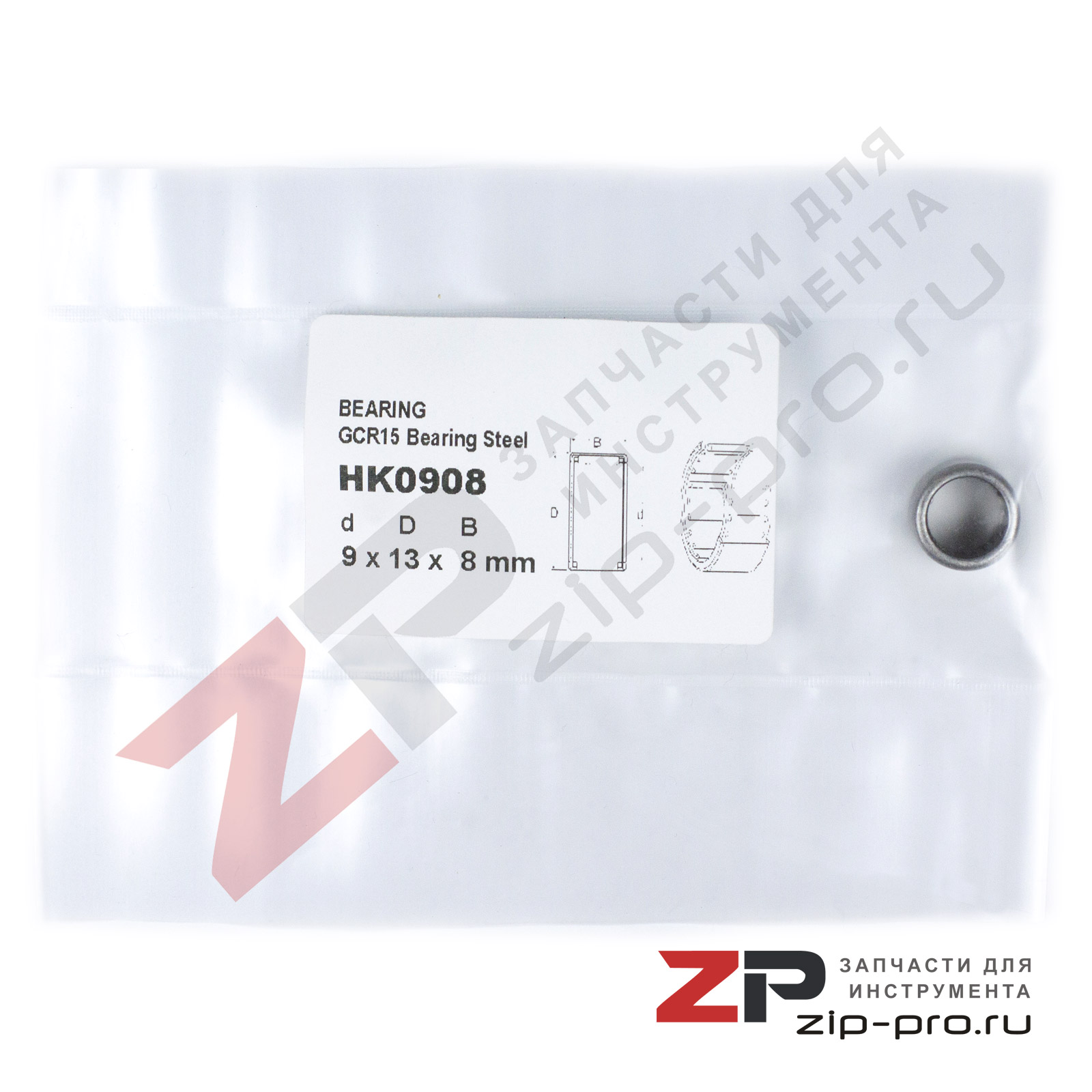 Подшипник HK0908 9x13x8mm фото 2